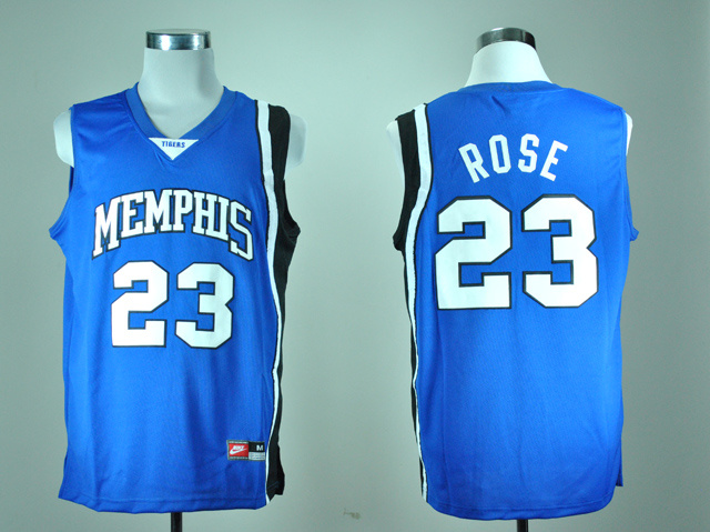 NCAA Memphis Tigers 23 Derrick Rose Blue College Basketball Jersey